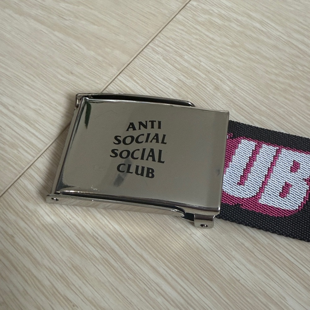 Anti Social Social Club Black Belt with Pink and White Logo - Picture 3 of 10
